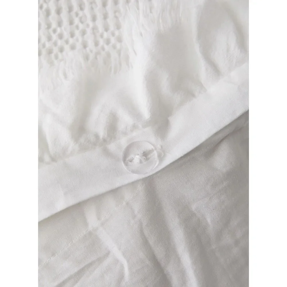 Urban Outfitters Waffle Fringe Duvet Cover Size Full